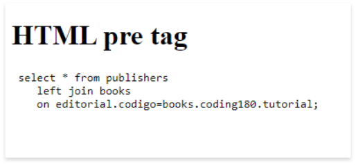 Html pre tag example - coding180.com